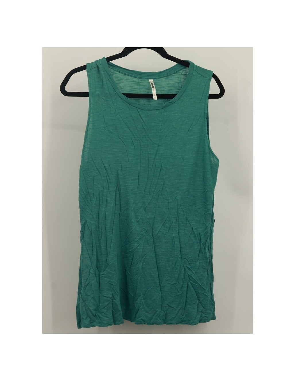 Tresics Women's 100% Rayon Pullover Scoop Neck Tank Top Sleeveless Size L Teal